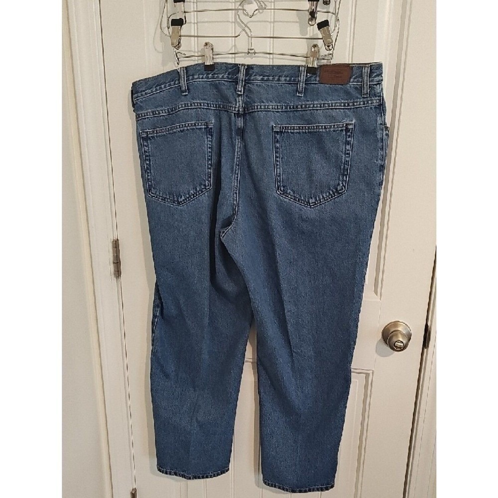 LL Bean Relaxed Fit Jeans Size 44X29 Blue used denim workwear dadcore cotton - Picture 2 of 12